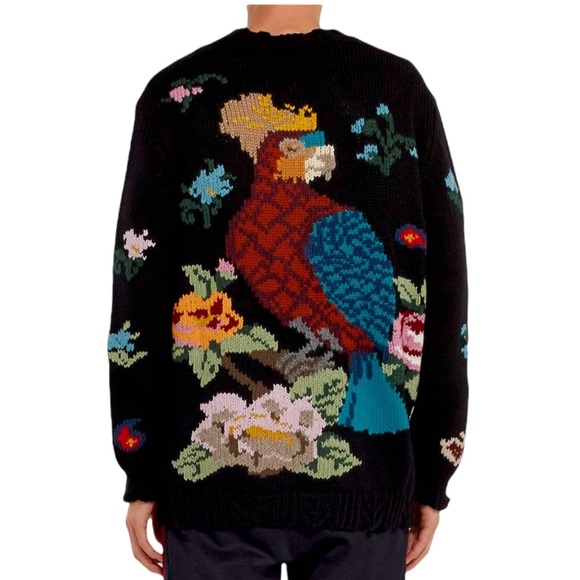 Gucci Garden Floral Intarsia Sweater with Parrot L - Picture 14 of 17
